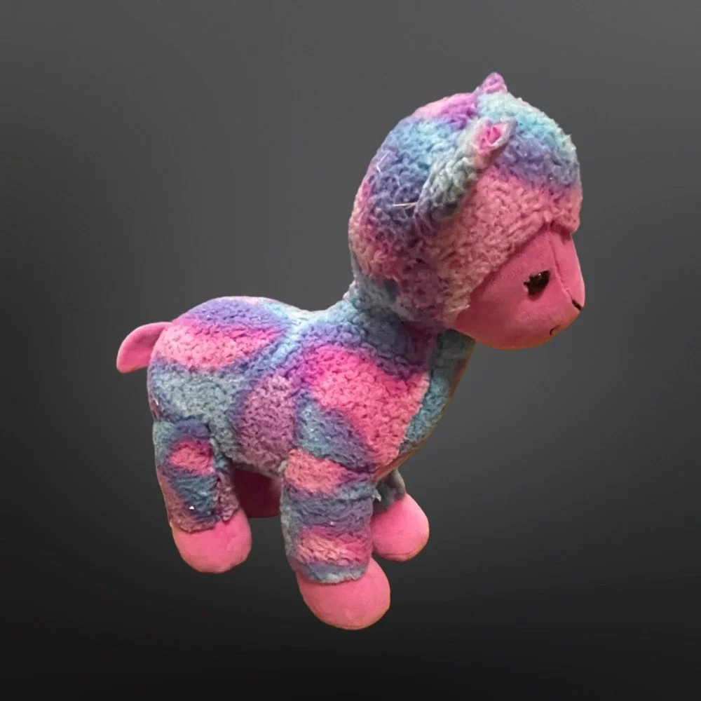 Build-A-Bear Workshop Pink Blue Purple Tie Dye Llama Plush Stuffed Animal 027027